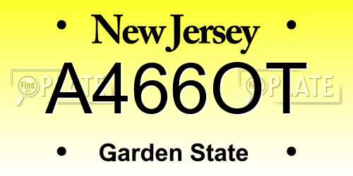 A466OT New Jersey License Plate