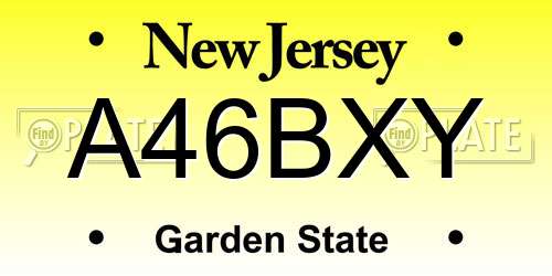 A46BXY New Jersey License Plate