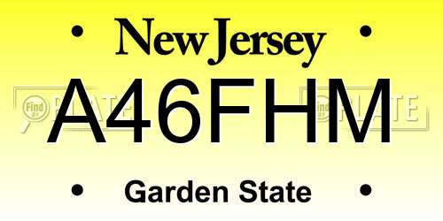 A46FHM New Jersey License Plate