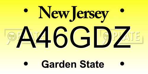 A46GDZ New Jersey License Plate