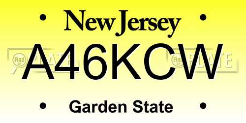 A46KCW New Jersey License Plate