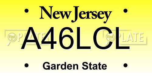 A46LCL New Jersey License Plate