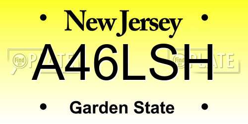 A46LSH New Jersey License Plate