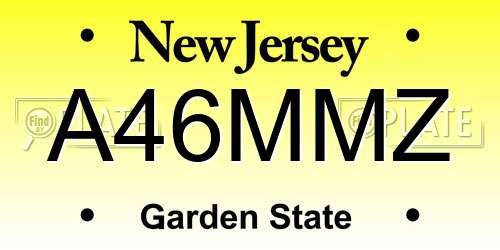 A46MMZ New Jersey License Plate