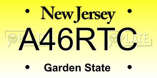 A46RTC New Jersey License Plate