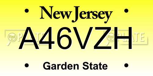 A46VZH New Jersey License Plate