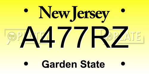 A477RZ New Jersey License Plate