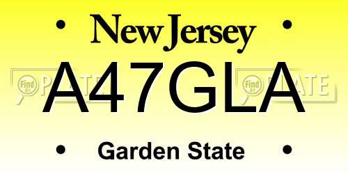A47GLA New Jersey License Plate