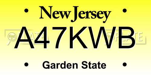 A47KWB New Jersey License Plate