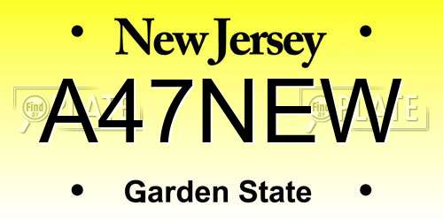 A47NEW New Jersey License Plate