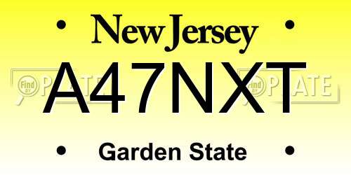 A47NXT New Jersey License Plate