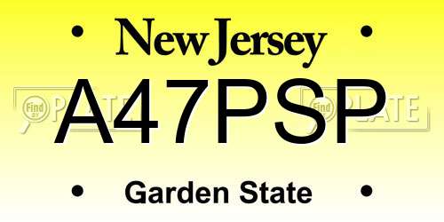 A47PSP New Jersey License Plate