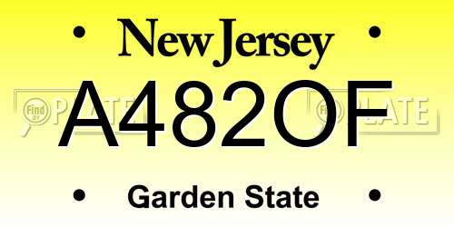 A482OF New Jersey License Plate