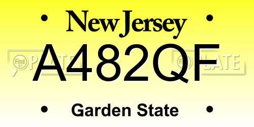 A482QF New Jersey License Plate