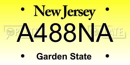 A488NA New Jersey License Plate