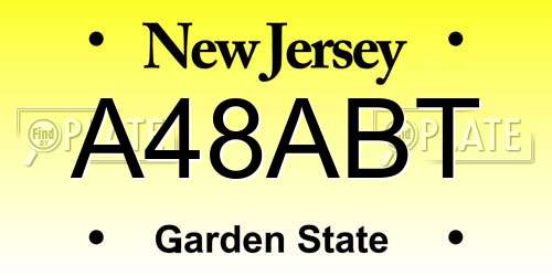 A48ABT New Jersey License Plate