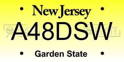 A48DSW New Jersey License Plate