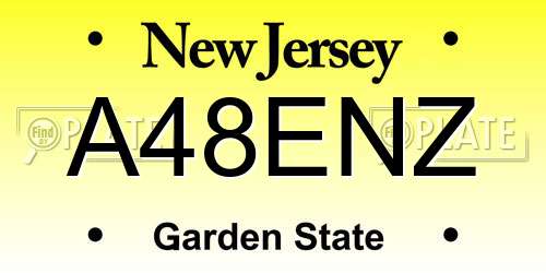 A48ENZ New Jersey License Plate