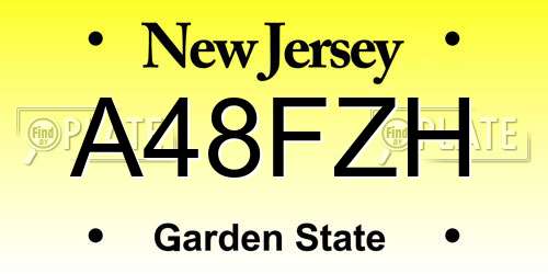 A48FZH New Jersey License Plate