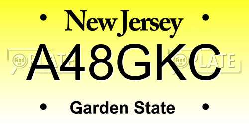 A48GKC New Jersey License Plate