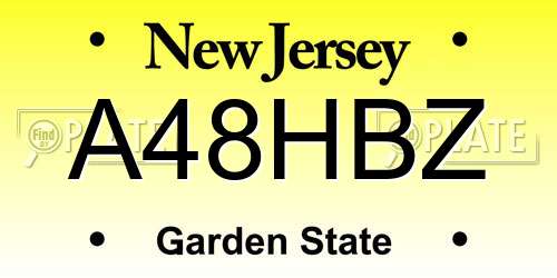 A48HBZ New Jersey License Plate