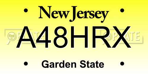 A48HRX New Jersey License Plate
