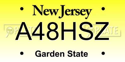 A48HSZ New Jersey License Plate