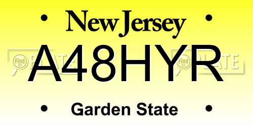 A48HYR New Jersey License Plate