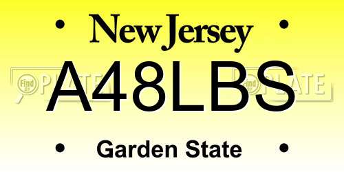 A48LBS New Jersey License Plate