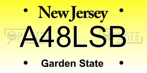 A48LSB New Jersey License Plate
