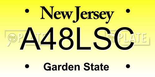 A48LSC New Jersey License Plate