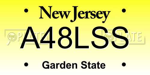 A48LSS New Jersey License Plate