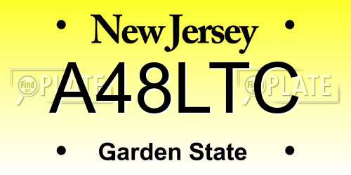 A48LTC New Jersey License Plate