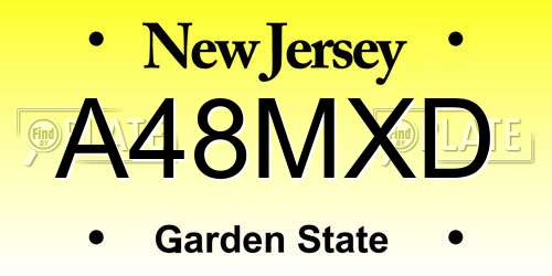 A48MXD New Jersey License Plate