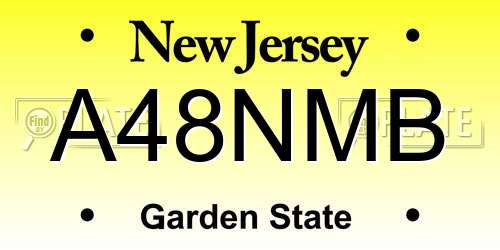A48NMB New Jersey License Plate