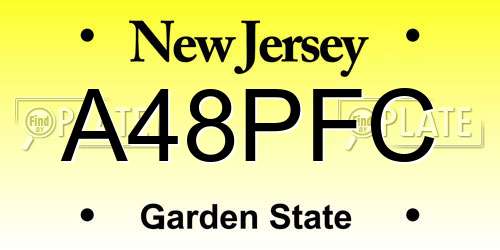 A48PFC New Jersey License Plate