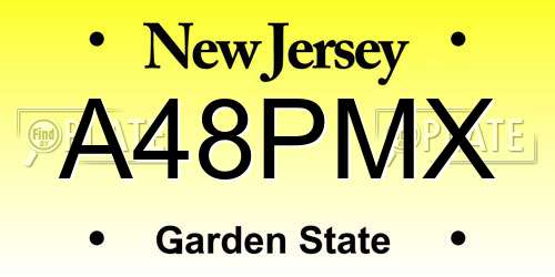 A48PMX New Jersey License Plate