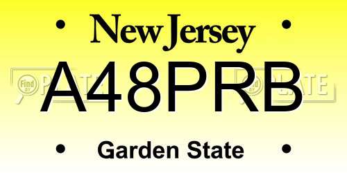 A48PRB New Jersey License Plate