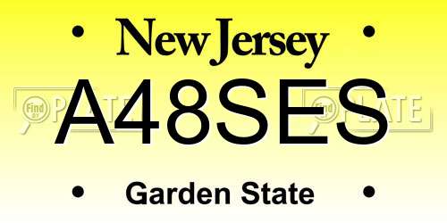 A48SES New Jersey License Plate