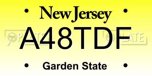 A48TDF New Jersey License Plate