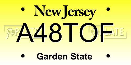 A48TOF New Jersey License Plate