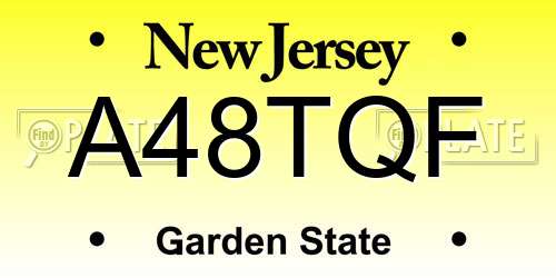 A48TQF New Jersey License Plate