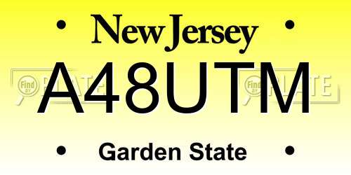 A48UTM New Jersey License Plate