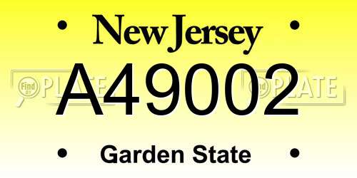 A49002 New Jersey License Plate