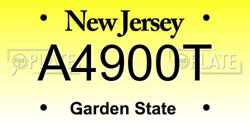 A4900T New Jersey License Plate