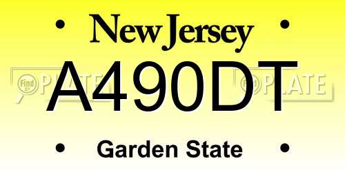 A490DT New Jersey License Plate