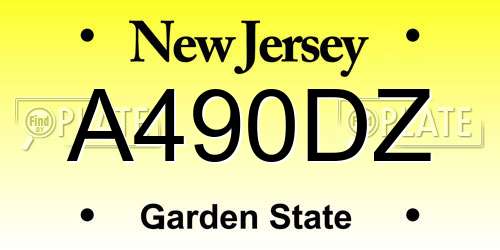 A490DZ New Jersey License Plate