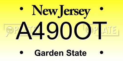 A490OT New Jersey License Plate
