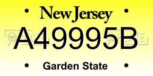A49995B New Jersey License Plate