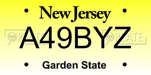 A49BYZ New Jersey License Plate